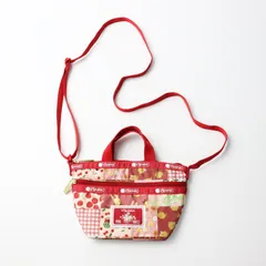 美品 2022年 ピンクハウス PINK HOUSE レスポートサック LeSportsacコラボ 50周年 パッチワークショルダーバッグ レッド【2400014408836】