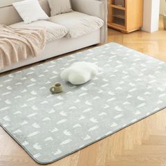 シロクマグレー_185×185cm Colorsroom カーペット ラグ ラグマット 2畳 洗える ラグ 絨毯 185×185cm 滑り止め付 抗菌 防臭 防ダニ オールシーズン 床暖房 ホットカーペット対応 ふわふわ肌触り フランネルラグ シロクマグレー