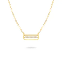 オープン バー ネックレス イエローゴールド