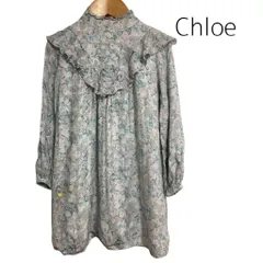 【a1663】Chloe クロエ 花柄 ロング ノースリーブ ワンピース 40 a1663】Chloe クロエ 花柄 ロング ノースリーブ ワンピース 40
