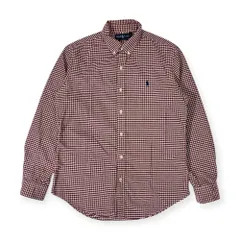 Ralph Lauren ラルフローレン SLIM FIT チェック BD ボタンダウン オックスフォード 長袖シャツ L/レッド系 メンズ