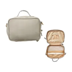 出産祝い ギフト 大容量 おしりふき一体型 おしりふきケース 着替え おむつ入れ 軽量 オムツポーチおむつケース おしりふき内蔵 洗える おむつポーチ (グレー) chamo