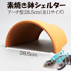 【素焼き鉢シェルターアーチ型28.5cm】爬虫類　両生類　 熱帯魚　トカゲ　カメ　ヘビ　カエル　アクアリウム　テラコッタ　植木鉢　安い　大型　大きい　リクガメ　保湿　フトアゴ　アオジタ
