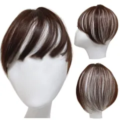 Luce brillare 部分ウィッグ 前髪ウィッグ ヘアピース ポイントピース トップピース 人工毛 かつら 部分カツラ カツラ 女性用ウィッグ レディース うぃっぐ 頭頂部 つむじ ショート 【３点セット】 気軽にヘアプラス＋ ダーク [ダークブラウン]