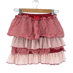 Shirley Temple シャーリーテンプル フリル スカート コットン レッド ガールズ 【中古】