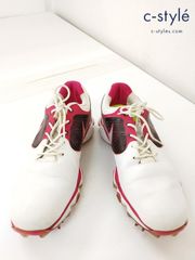 C046 [難あり] NIKE ナイキ ゴルフシューズ 26cm ホワイト×レッド GOLF LUNAR CONTROL 2 SL 552075-100 ゴルフ用品 | G★