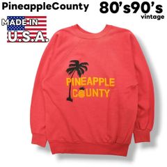 80s90s USA製 PINEAPLLE COUNTY パイナップル カウンティ プリント スーベニア スウェット ピンク