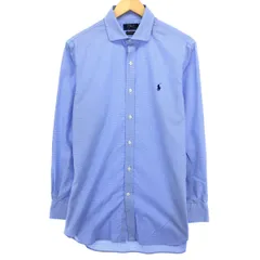 古着 ラルフローレン Ralph Lauren POLO RALPH LAUREN SLIM FIT EASY CARE ワイドカラー 長袖 チェックシャツ メンズM /eaa454447