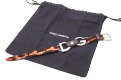 DOLCE&GABBANA ドルチェアンドガッバーナ ブレスレット ブラウン イタリア製 シルバー金具 美品 中古 52776