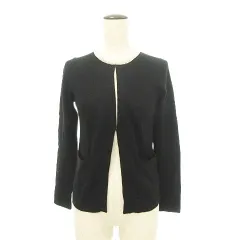 ボールジー BALLSEY トゥモローランド 美品 パール装飾 ニット カーディガン カシミヤ混 38 Mサイズ 黒 ブラック