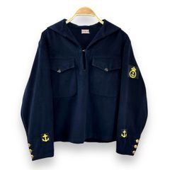 【フォロワー様クーポン配布中！】60s 70s スウェーデン軍 海軍 Swedish army ウール セーラーシャツ ミリタリー シャツ ユーロミリタリー vintage ヴィンテージ ビンテージ 70年代 60年代 ネイビー 【S132】