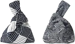 【在庫処分】[mecaponn] 2枚セット 和柄 ポーチ 浴衣 バッグ ミニ 和風小物入れ 和小物 バック 巾着袋 小銭入れ ハンドバッグ レディース 小さめ カバン 手持ちポーチ 和装 メンズ レディース 花火大会用 和装バッグ