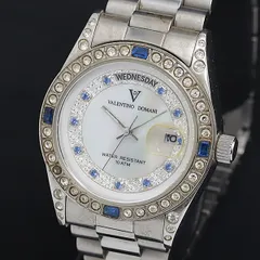 タグ付き バレンチノドマーニ ダイヤベゼル ローマン レディース クォーツ バレンチノドマーニ VD-2028 シルバー石付 レディース腕時計の