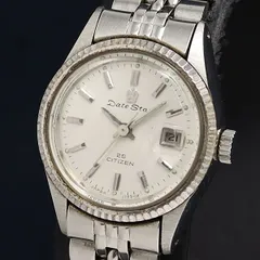 稼動 手巻き シチズン デイトスター 25 51803a-T デイト シルバー文字盤 レディース腕時計 OKZ 2000000 NSK