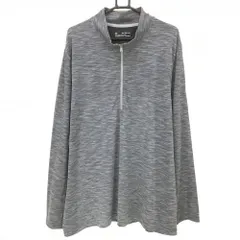 ★SALE価格★【超美品】アンダーアーマー 長袖ハイネックシャツ 杢グレー 一部メッシュ調 メンズ 3XL ゴルフウェア 大きいサイズ UNDER ARMOUR