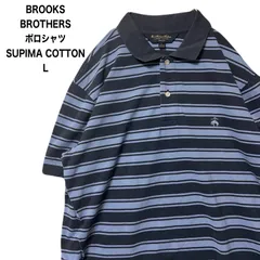 BROOKS BROTHERS ブルックスブラザーズ　ポロシャツ　ボーダー スリムフィット SUPIMA COTTON   L