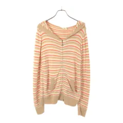 ジェラートピケ ボーダー 長袖 ふわモコ ルームウェア FREE ベージュ系 gelato pique パーカー ジェラピケ レディース