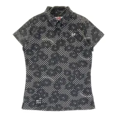 サイズ：0 MASTER BUNNY EDITION マスターバニーエディション  半袖ポロシャツ 総柄 ブラック系 [240101409945]# ゴルフウェア レディース ストスト