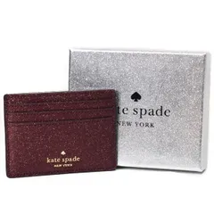 ケイトスペード カードケース katespade グリッターファブリック シミ― ラメ ロゴ スモール スリム カードホルダー 名刺入れ 定期入れ パスケース 専用BOX付き ディープノヴァ K4712