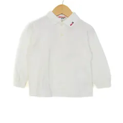 ミキハウス ポロシャツ トップス 長袖 コットン キッズ 男の子用 100サイズ ホワイト MIKIHOUSE 【中古】