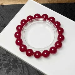 極上美品★【30A合成スタ一ルビ一】★ブレスレット 勝利の石 12-12.1mm ZB9050