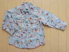 プチバトー petit bateau アウトレット 子供服 男の子 18M 約 80cm ベビー服 長袖 シャツ グレー 動物 春 夏 ★3 トップス ボーイズ 男児 キッズ ベビー 【中古】 ユーズド リサイクル 古着 子ども服 こども