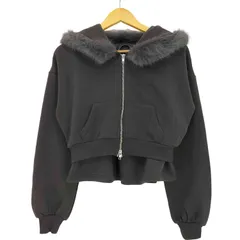 グレイル GRL ファーフードジップパーカー×ミニスカートセットアップ レディース  M