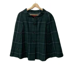 ヨークランド Yorkland ウール ツイード チェック ケープコート 9号