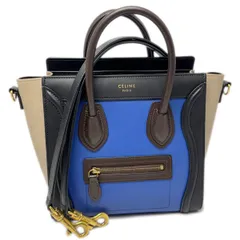 【中古】 セリーヌ ハンドバッグ ラゲージ ナノ ショッパー レザー 2WAY ショルダー マルチカラー レディース