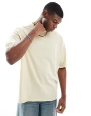 【送料無料】 アナザーインフルエンス メンズ Tシャツ トップス Another Influence acid wash oversized T-shirt in tan HEAVY ACID TAN