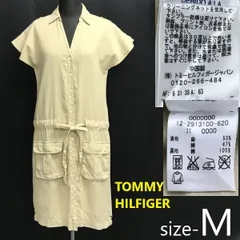 トミーヒルフィガージャパン★TOMMY HILFIGER★麻53％ノースリーブ/シャツワンピース【サイズM/ベージュ/beige】春夏/Tops/Dress◆zBH693