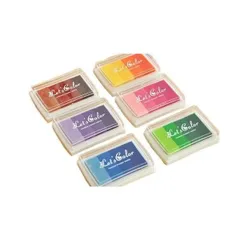 カラフル 油性クラフトスタンプ台 4色コンビ 6パターンセット インク インクパッド