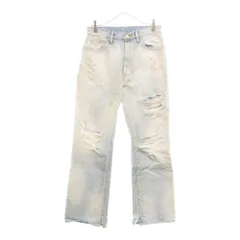 ANCELLM (アンセルム) 23SS CRASH SELVEDGE SHOE CUT 5P DENIM PANTS ダメージ加工 ブーツカット デニムパンツ インディゴ ANC-PT18-C