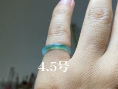 L11-143 高氷種 ピンキーリング 水色深陽緑 4.5号 天然グアテマラ産 A貨 本翡翠 くりぬき リング