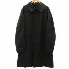 アルマーニ コレツィオーニ ARMANI COLLEZIONI 90's ヴィンテージ ステンカラーコート バルマカーンコート ダブルジップ エステル生地 比翼 軽量 黒 ブラック 50 約XL ●ECO ☆AA★ 0116のサムネイル