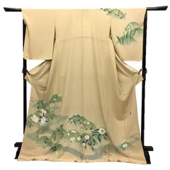 セール 京やB052 正絹 訪問着 付け下げ 附下 絹100％  作家物　落款有り　四季の花　菊　芍薬　椿　紅葉　蘭　山　流水　一つ紋　トールサイズ 裄長め 身丈165cm以上の訪問着 身丈170cm 裄67cm  袷仕立て 美品 　新同　未使用　新古品