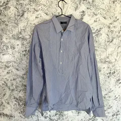 美品　ZARA MAN　ザラマン　ZARA　ザラ　ワイシャツ　シャツ　長袖　総柄　ストライプ　薄手　ビジネス　フォーマル　カジュアル　春　秋　冬【size L】　ブルー　青　ホワイト　白