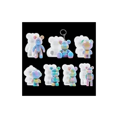 DIYBravo 熊形７種類 シリコンモールド 立体 動物形 キーホルダー レジン型 馬 鹿 ソフトモールド クマ 装飾品 ハンドメイド 手作り シリコン型 手芸品 樹脂粘土 UVレジン アクセサリー クラフト (熊形７種類) 1