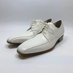 美品〇 BENIR ベニル ウェディングシューズ ドレスシューズ 25 ホワイト Two seam レザー ヒール アップ 結婚式 新郎