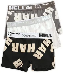 FARFADET ジュニア ボクサー パンツ ガールズ インナー ショーツ 下着 女の子 小学生 中学生 高校生 3枚セット(ロゴブラックセット,  L)