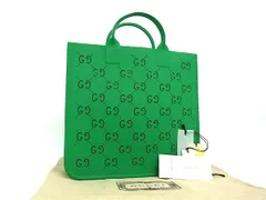 ■新品■未使用■ GUCCI グッチ 679365 チルドレンズGG GG柄 ラバー トートバッグ ハンドバッグ レディース メンズ グリーン系 FH3507