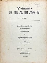 ブラームス ジプシーの歌 (声楽+ピアノ)輸入楽譜 Brahms Acht Zigeunerlieder ジムロック/N. Simrock 洋書