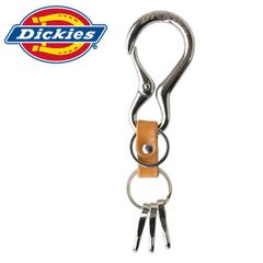 ディッキーズ キーホルダー 《03ブラウン》新品 未使用Dickies カラビナ バイク 車 合金 牛革 3連フック【H4J】【メール便4】ファッション メンズ