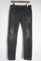 国内正規 美品 DIESEL ディーゼル THOMMER SLIM-SKINNY デニム パンツ ストレッチ ダメージ ジーンズ 黒 29 本物 1018O★4