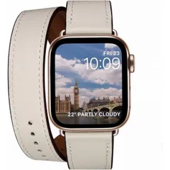 Apple Watch バンド アップルウォッチ (38/40/41mm, 二重巻き型 アイボリーホワイト バンド+ステンレススチゴールドバックル)