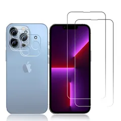【在庫処分】iphone 13 Pro 6.1 用のガラスフィルム（2枚入）+ FOR iphone 13 【４枚入り】FOR Pro 6.1 用のカメラフィルム（2枚入）超薄型 硬度9H 指紋防止 日本旭硝子製 for iphone 13 Pro 6.1 対