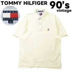 【フラッグタグ】 90s トミーヒルフィガー ポロシャツ L 白 ビッグシルエット