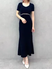 RESEXXY リゼクシー ワンピース 春 夏 きれいめ ウエスト パール マーメイド ニット ワンピース 152440340201