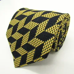 エルメネジルドゼニア ブランド ネクタイ 総柄 チェック柄 格子柄 シルク PO メンズ ネイビー Ermenegildo Zegna 【中古】