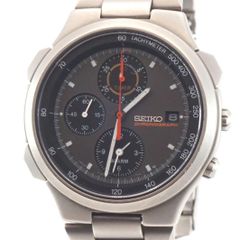 稼動品 セイコー SEIKO スピードマスター 7T42-7A10 クオーツ 黒文字盤 クロノグラフ チタン メンズ 腕時計
